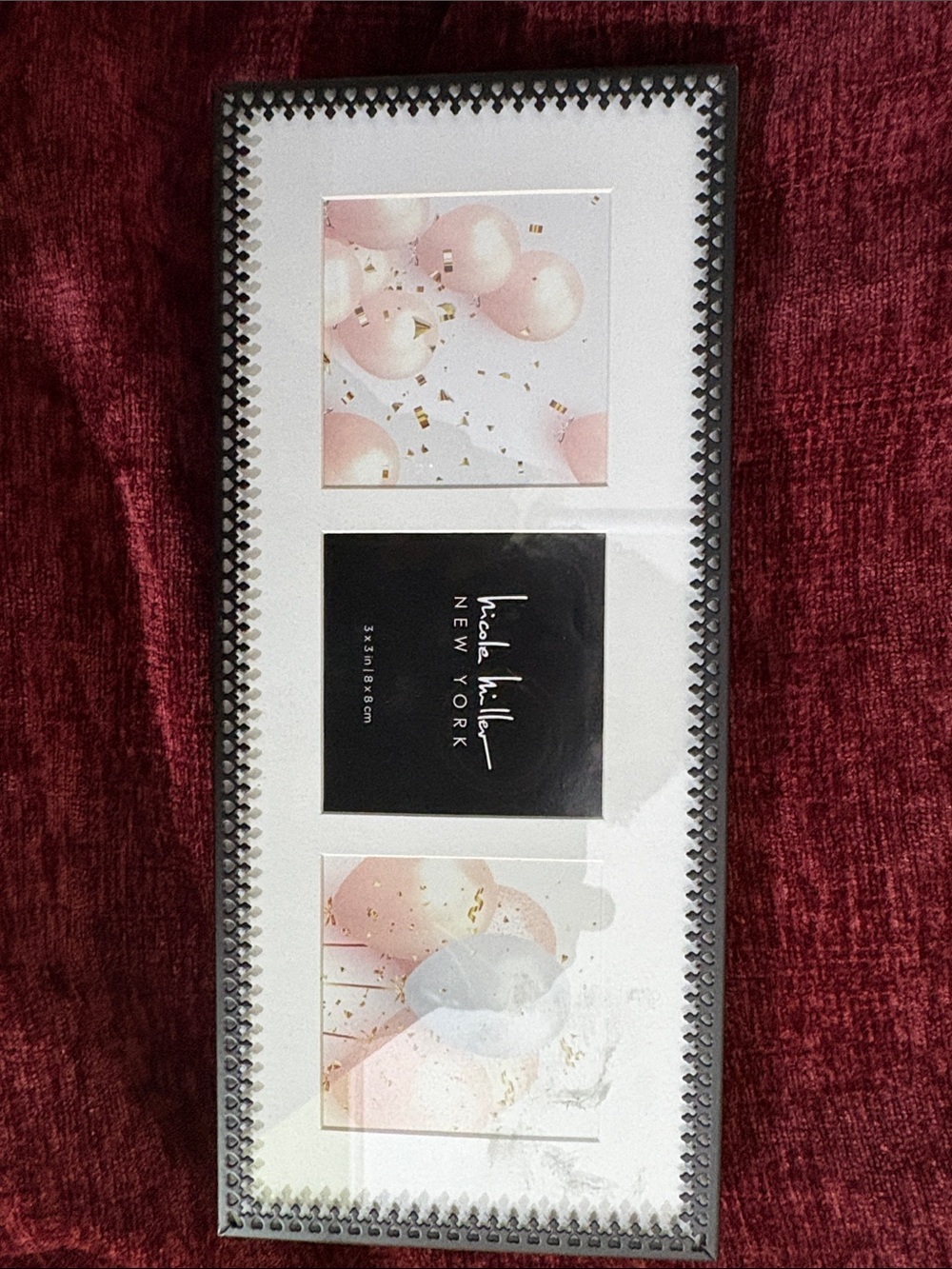 ๐๐๐ NWT Nicole Miller New York
3 Section Picture Frame In Black Enamel 3x3 - Picture 4 of 10